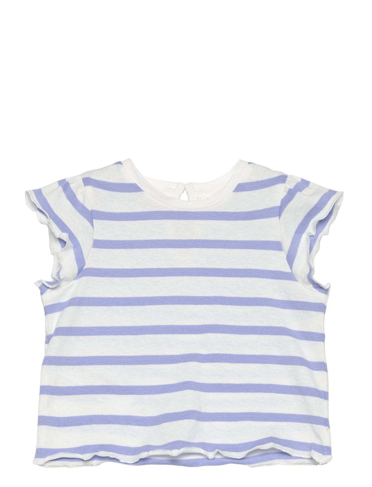 Ruffled Striped T-Shirt Blue Mango
