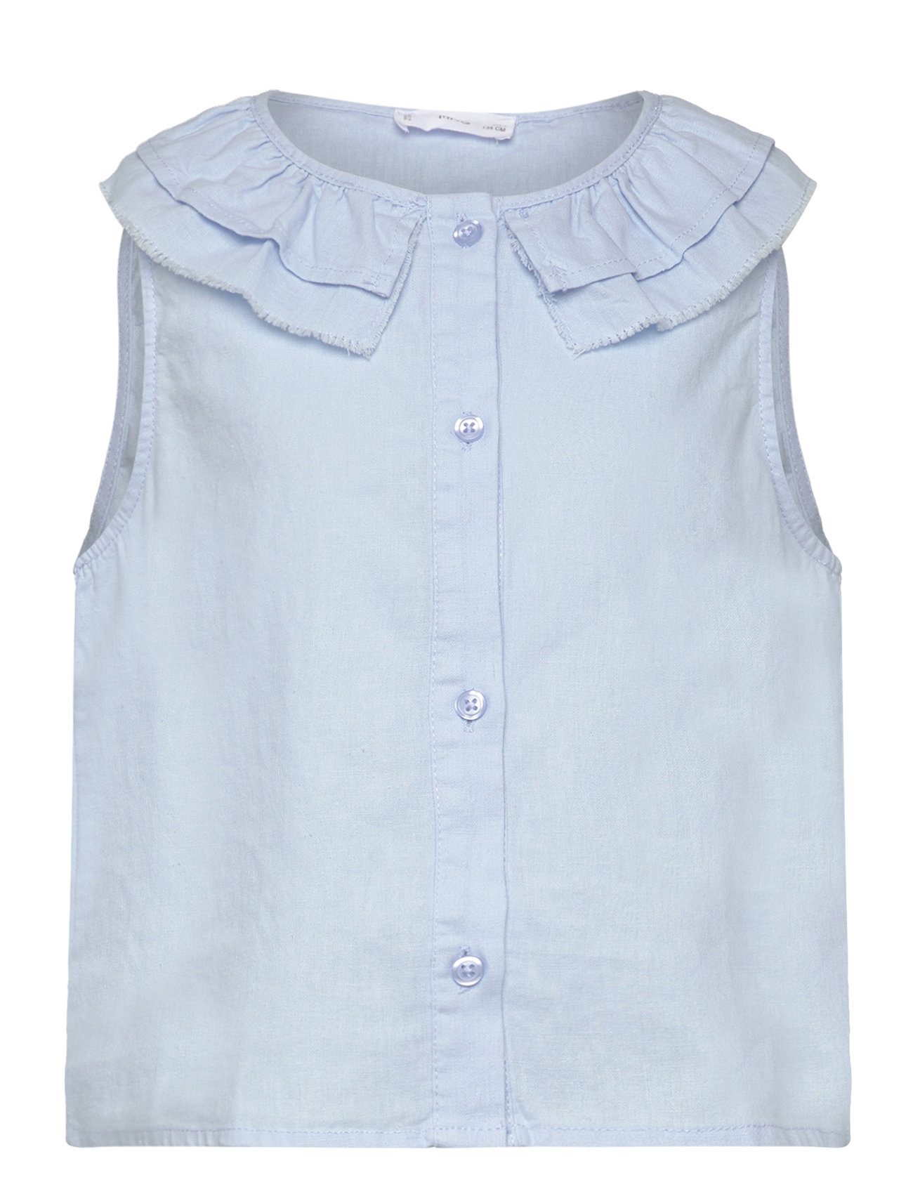 Button Linen-Blend Blouse Blue Mango