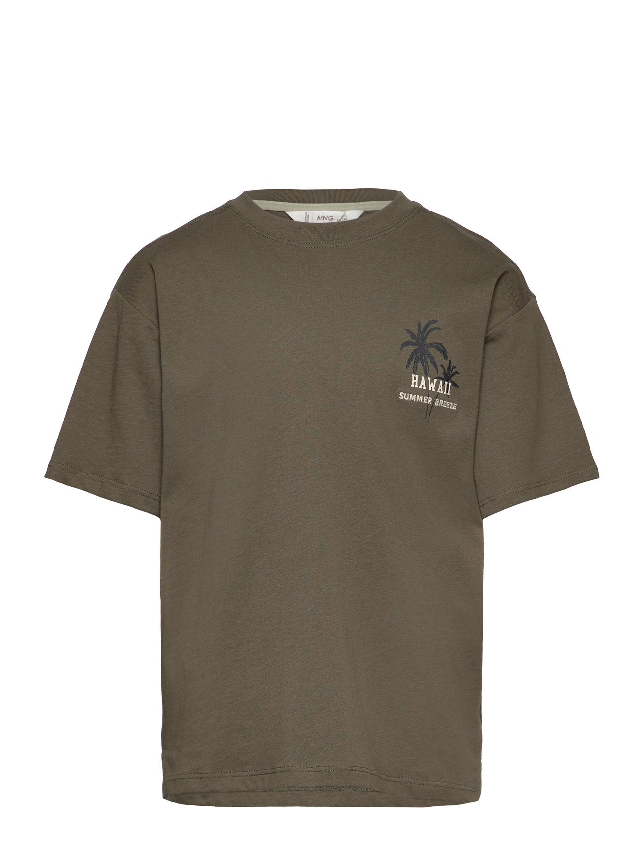 Printed Cotton-Blend T-Shirt Khaki Mango