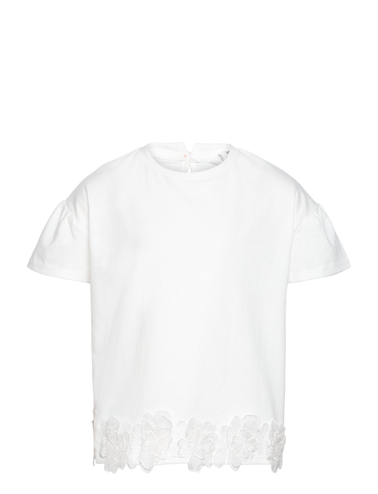 Mango Embroidered Flowers T-Shirt Vit