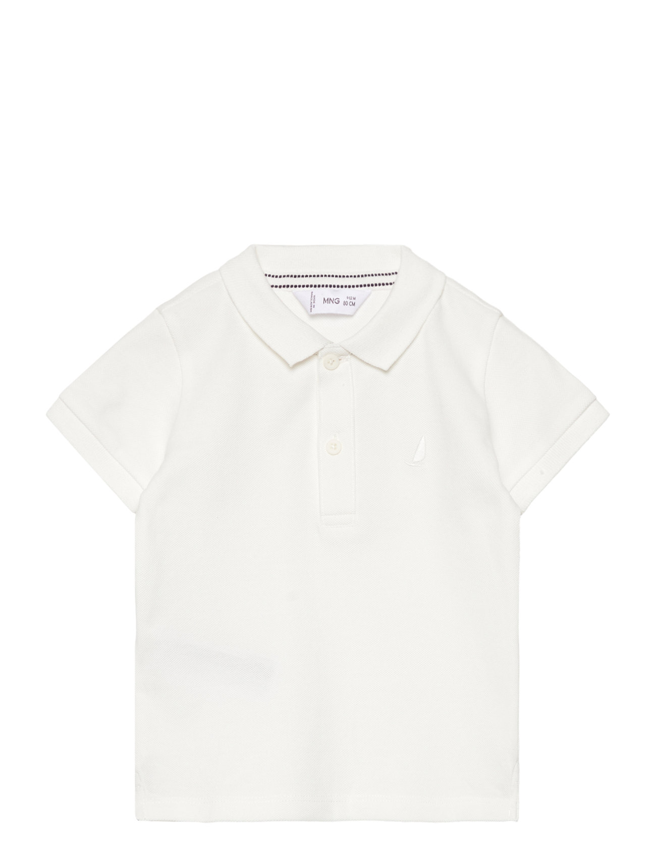 Textured Cotton Polo Shirt White Mango