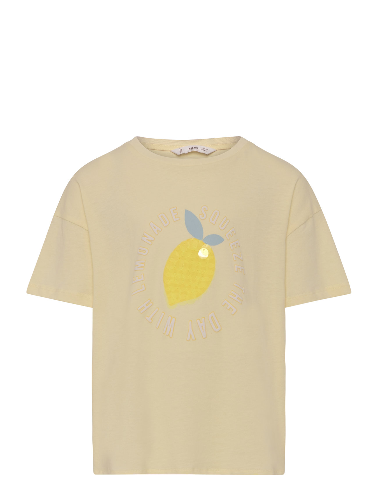Printed Cotton-Blend T-Shirt Yellow Mango
