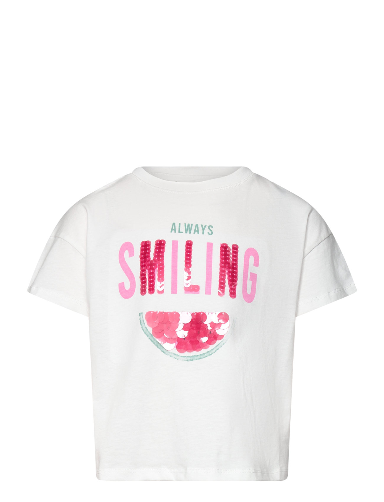 Sequined Message T-Shirt White Mango