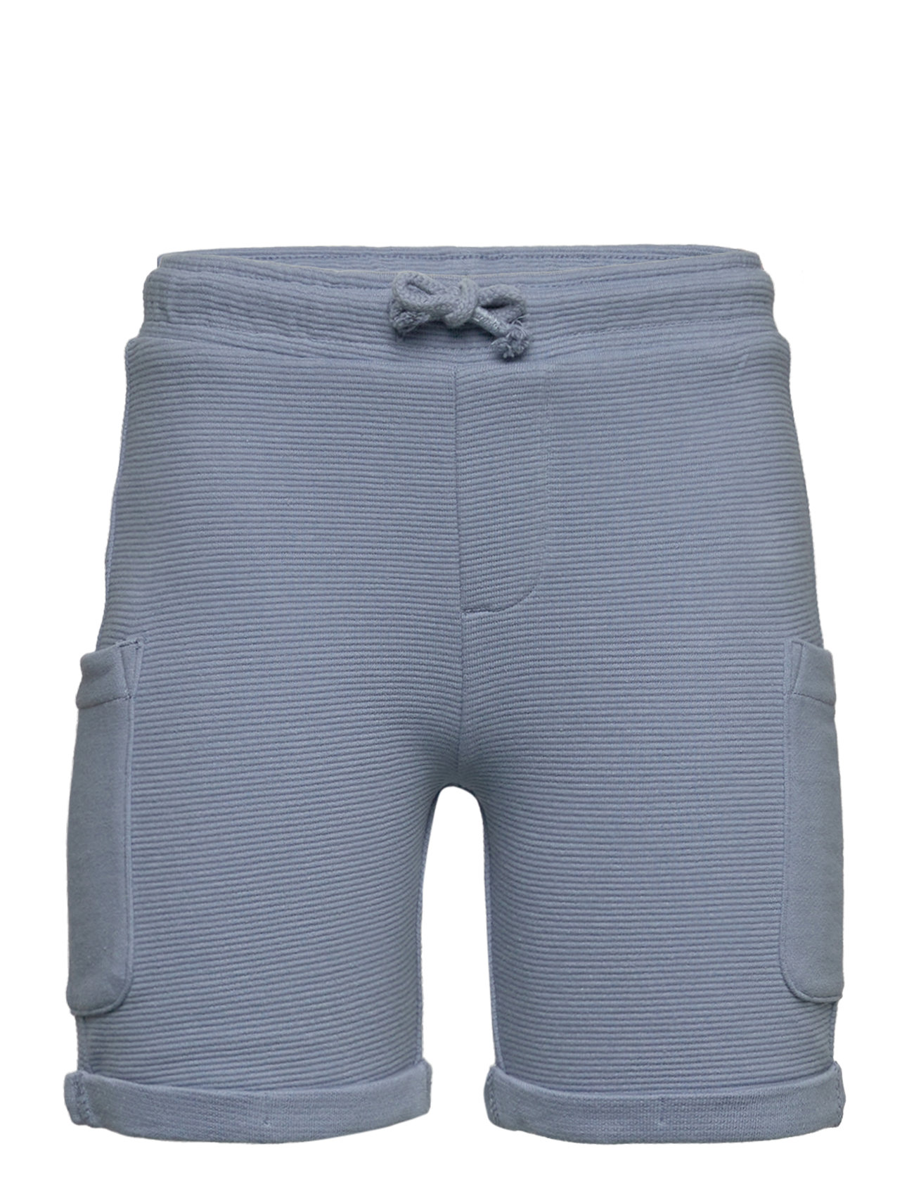 Textured Cotton-Blend Bermuda Shorts Blue Mango