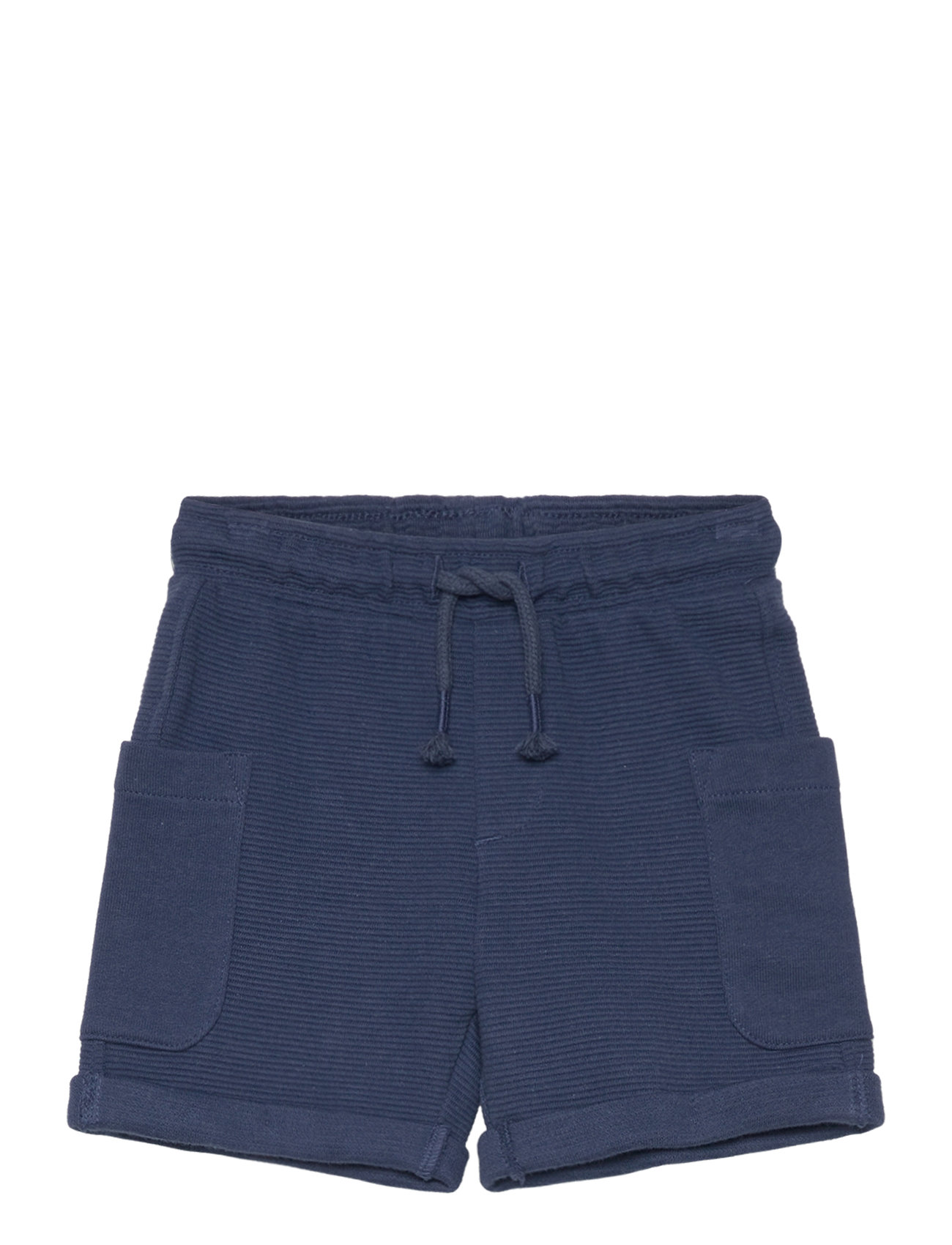 Textured Cotton-Blend Bermuda Shorts Navy Mango 161586