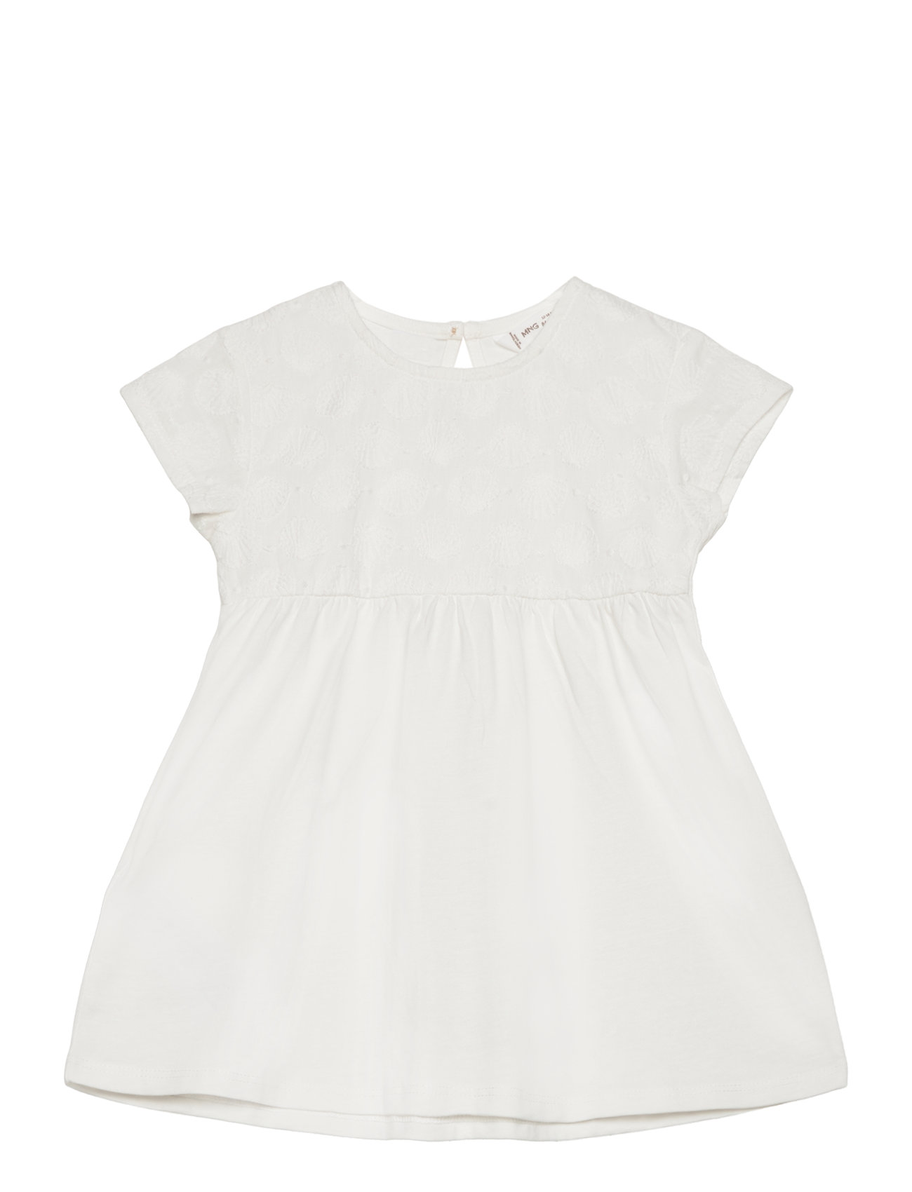 Embroidered Printed Dress Dresses & Skirts Dresses Casual Dresses Short-sleeved Casual Dresses White Mango