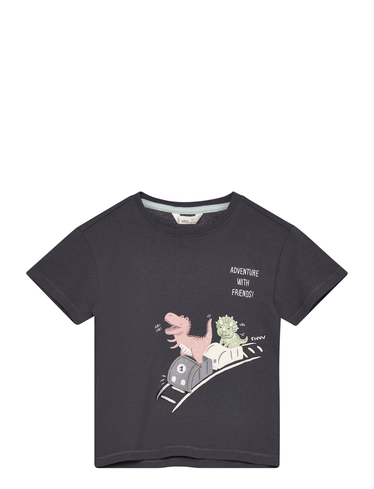 Printed Cotton-Blend T-Shirt Grey Mango