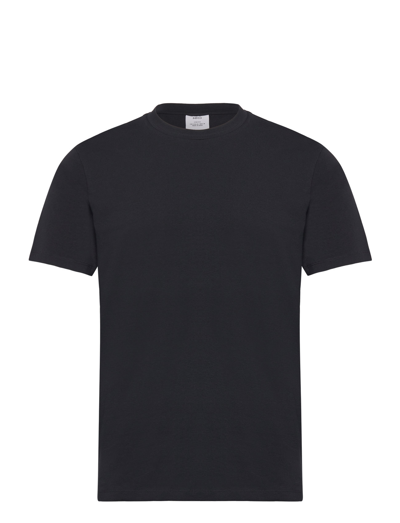 Stretch Cotton T-Shirt Black Mango