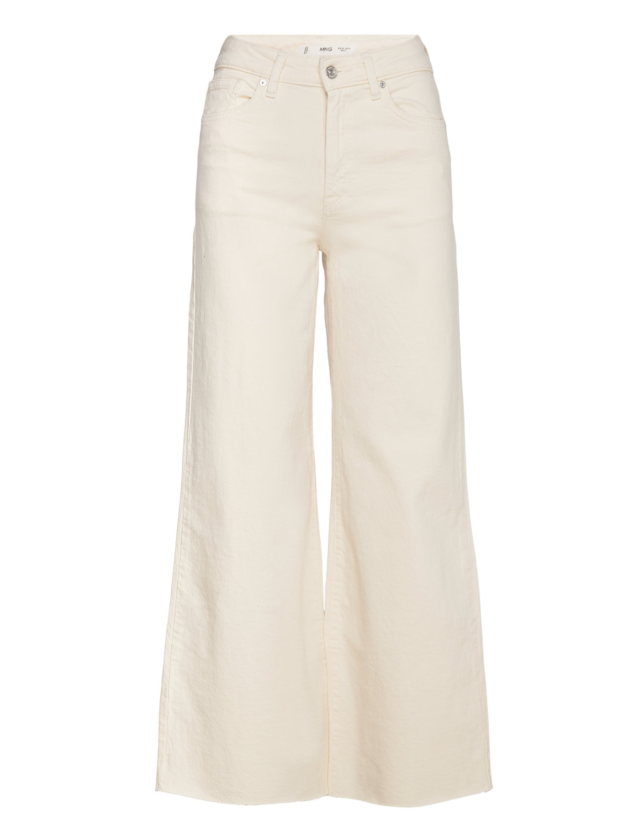 Mid Waist Culotte Jeans Beige Mango