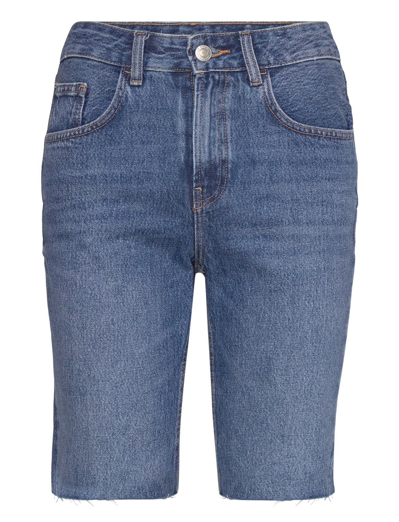 MANGO Denim Bermuda Shorts With Frayed Hem Blau - 36 - Damen