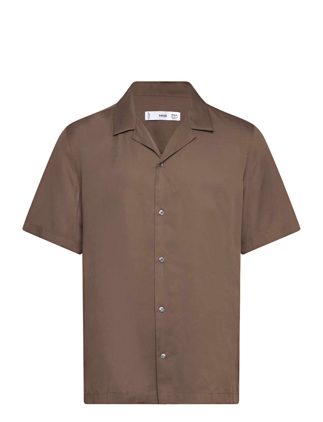 Regular-Fit Shirt With Bowling Collar Brown Mango