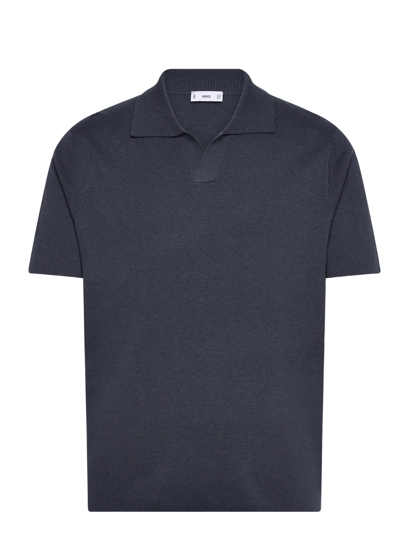 Fine-Knit Cotton Polo Shirt Navy Mango