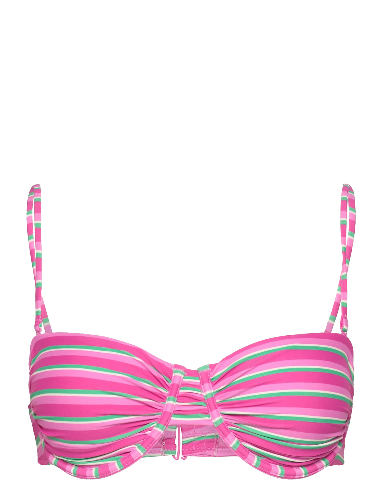 Stripe-Print Bikini Top Pink Mango