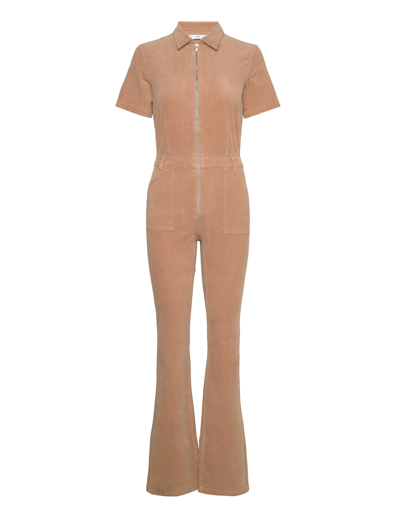 Mango Corduroy Jumpsuit With Zip Beige