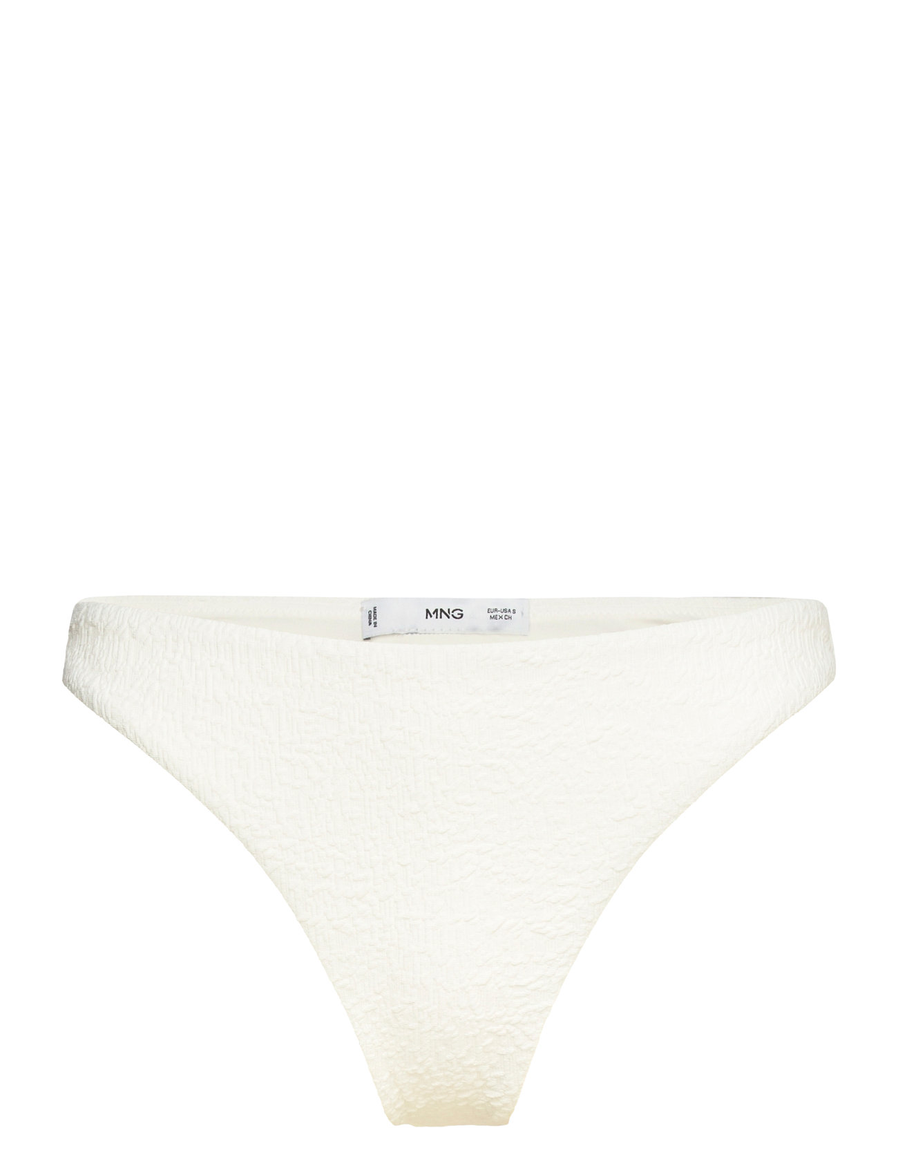 Brazilian Textured Bikini Bottoms White Mango