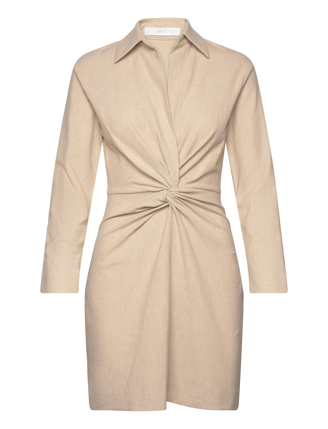 Knot Detail Dress Kort Kjole Beige Mango