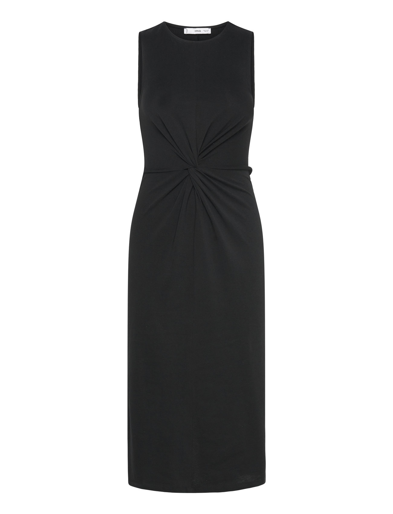 Knotted Cotton Dress Knelang Kjole Black Mango