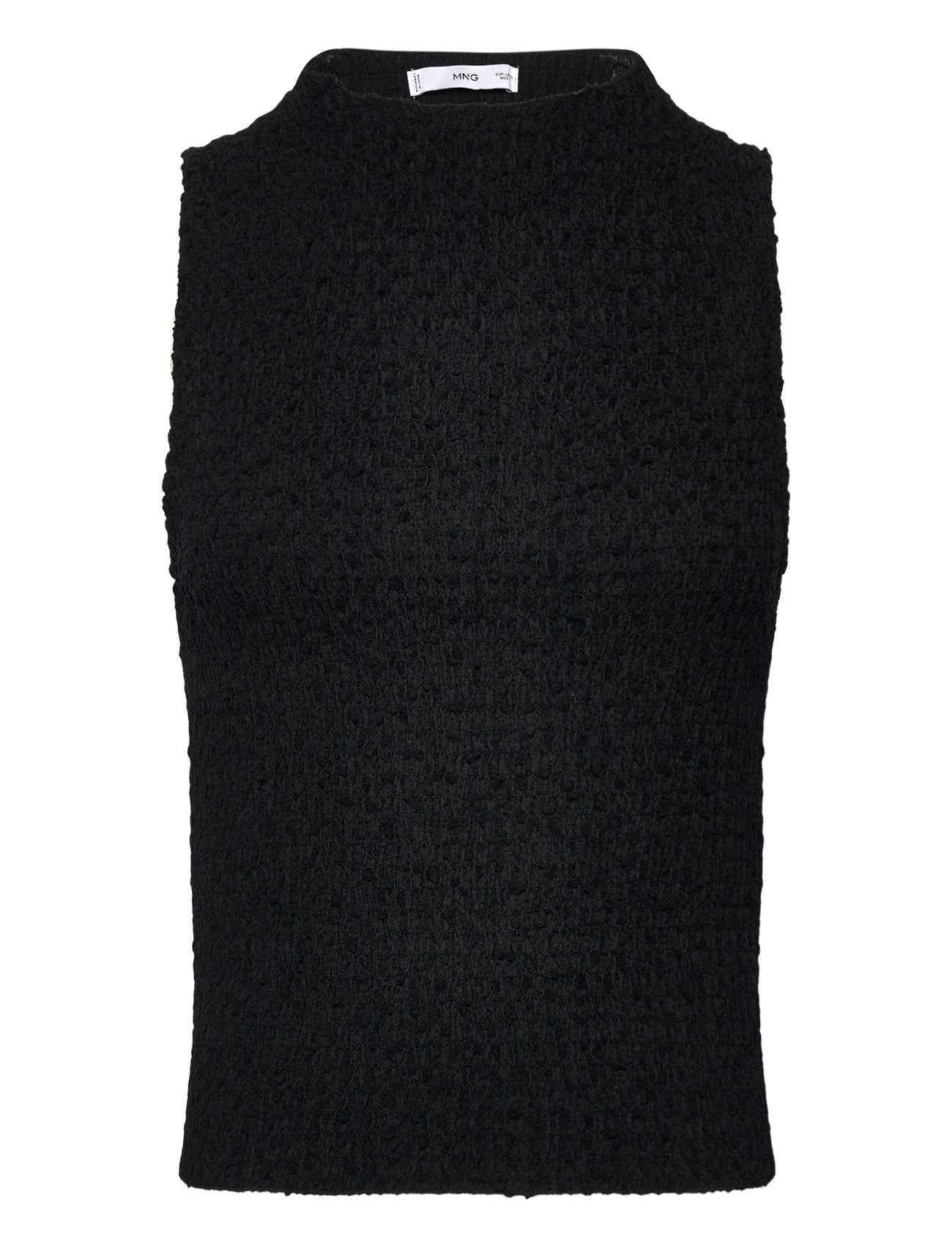 MANGO Ruched-Texture Oberteil Schwarz - XS - Damen