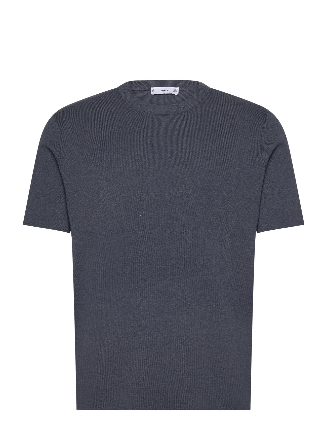 Cotton Blend Knitted T-Shirt Navy Mango
