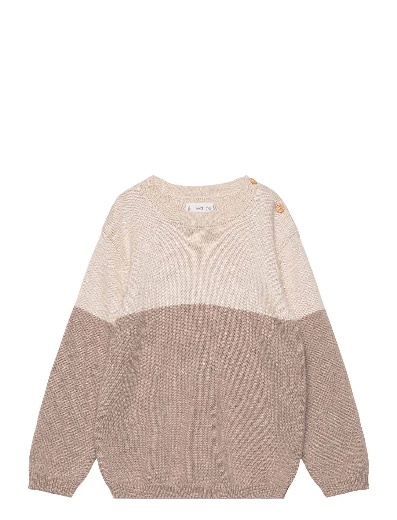 Contrasting Knit Sweater Beige Mango