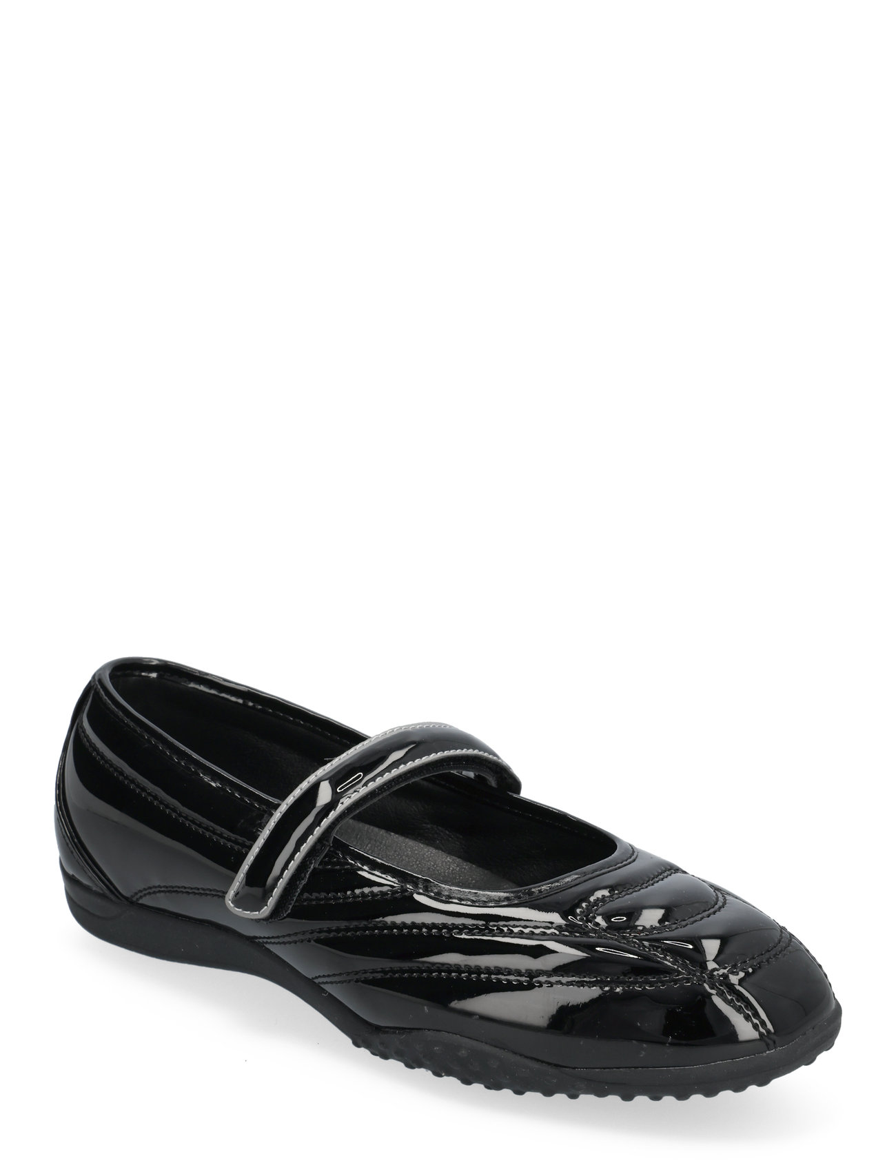 Patent Leather-Effect Sports Ballet Flats Black Mango