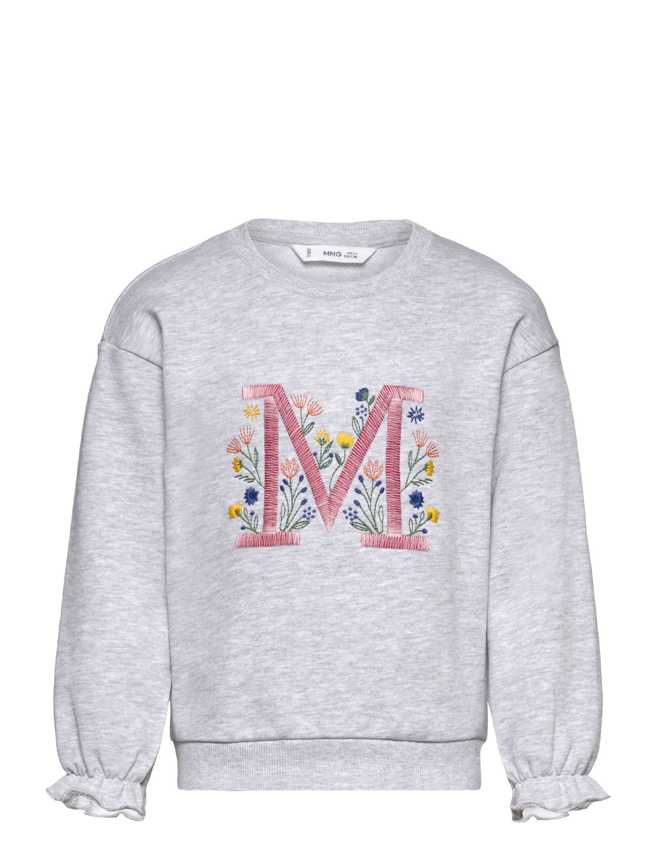 Embroidered Printed Hoodie Grey Mango