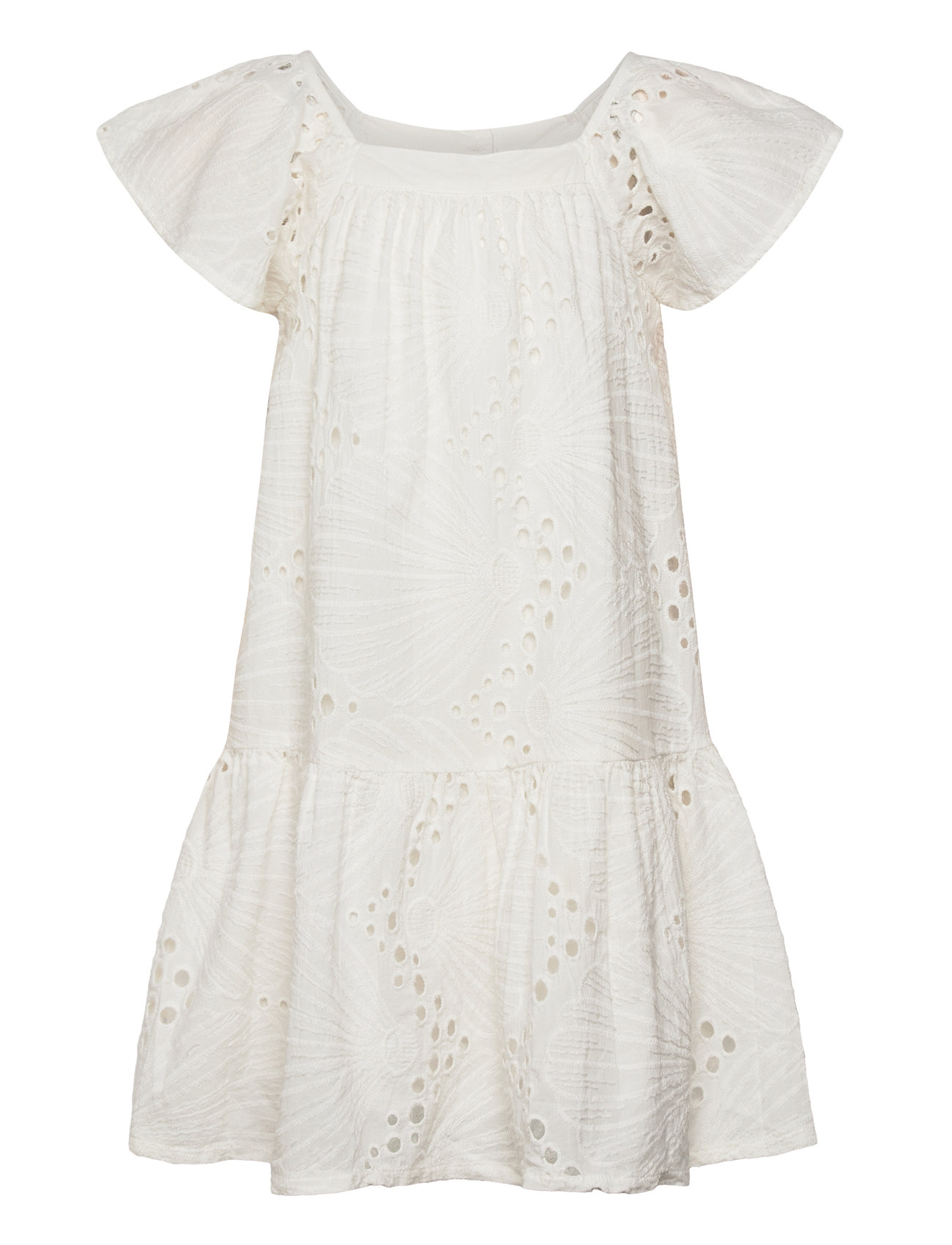 Embroidered Openwork Dress White Mango