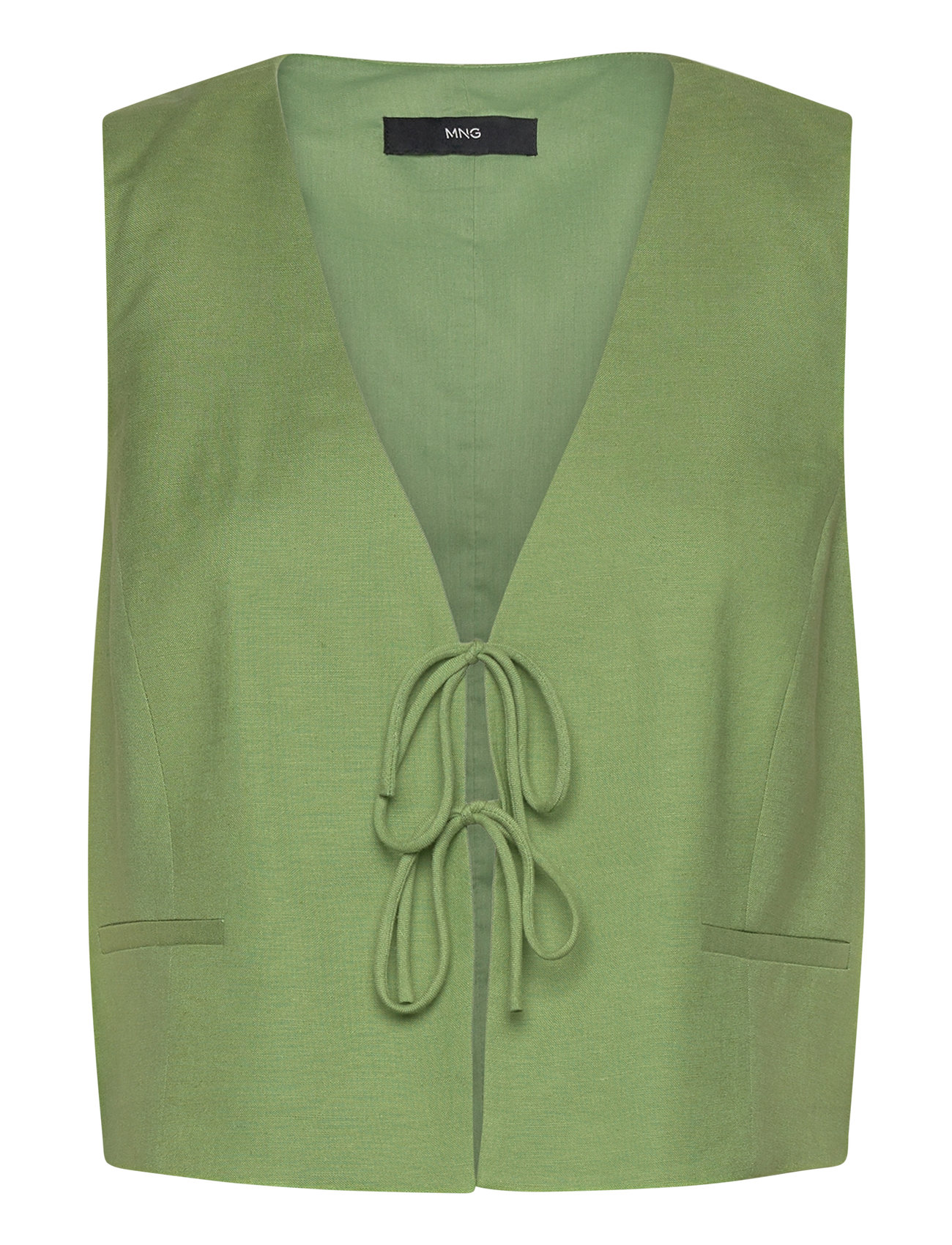 Gilet With Tie Closure Green Mango