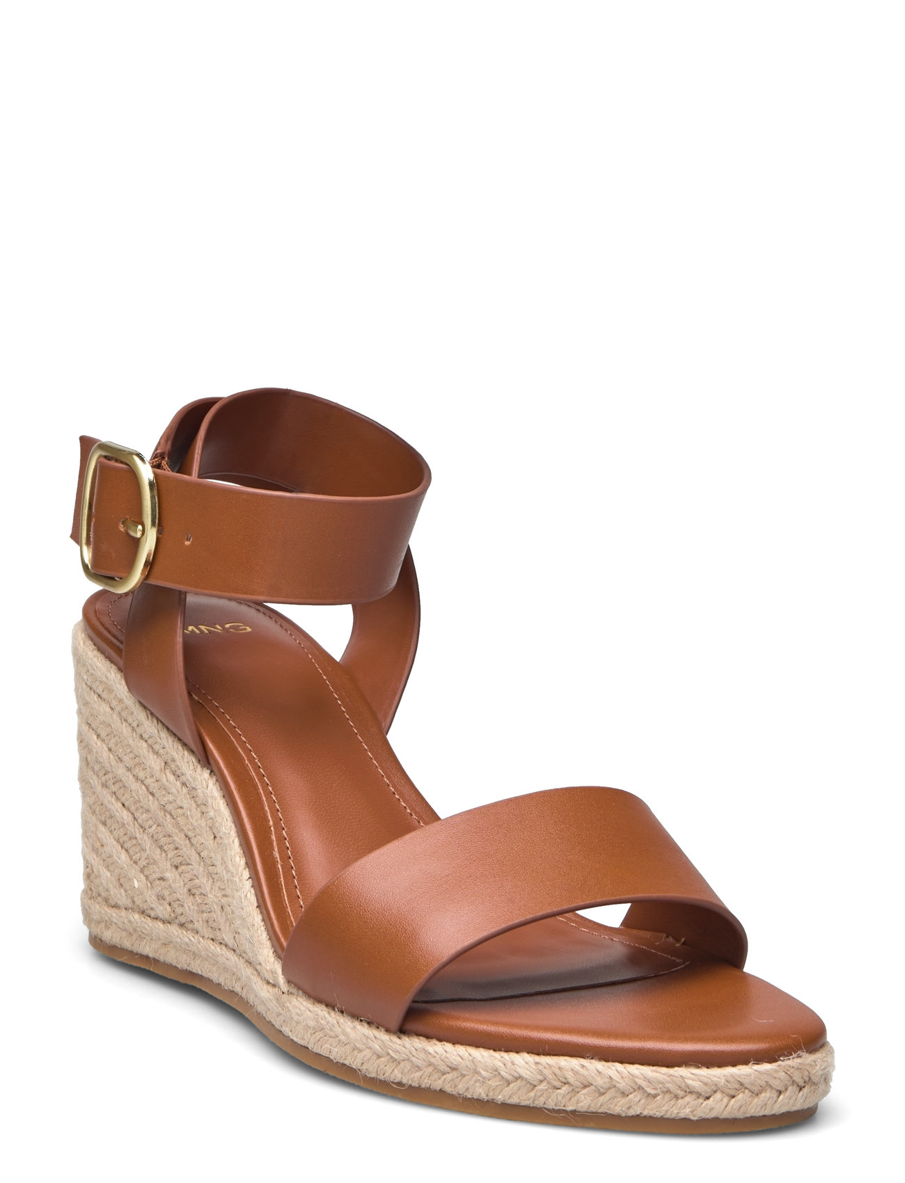 Wedge Buckle Sandals Sko Med Kilehæl Brown Mango