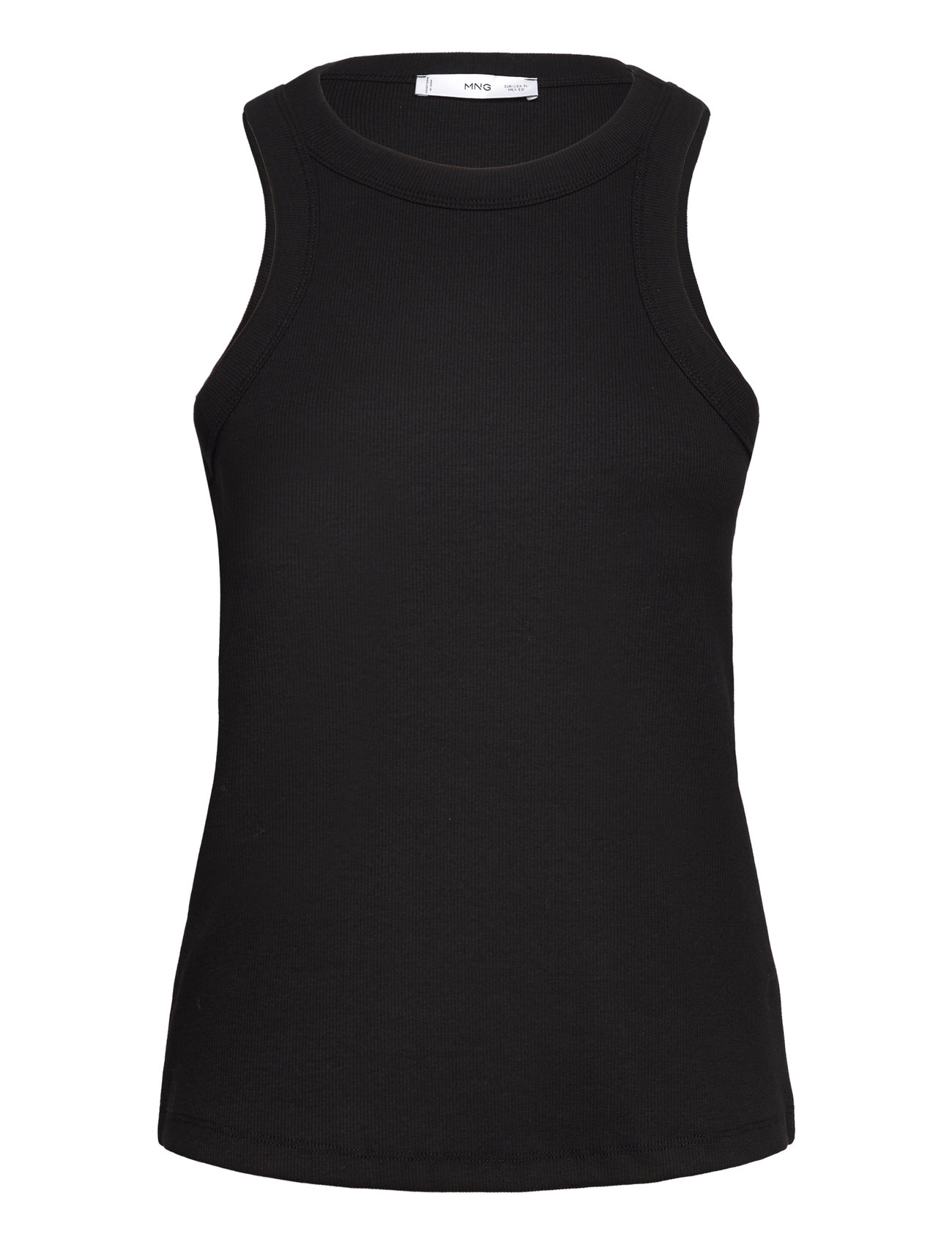 Ribbed Cotton-Blend Top Black Mango