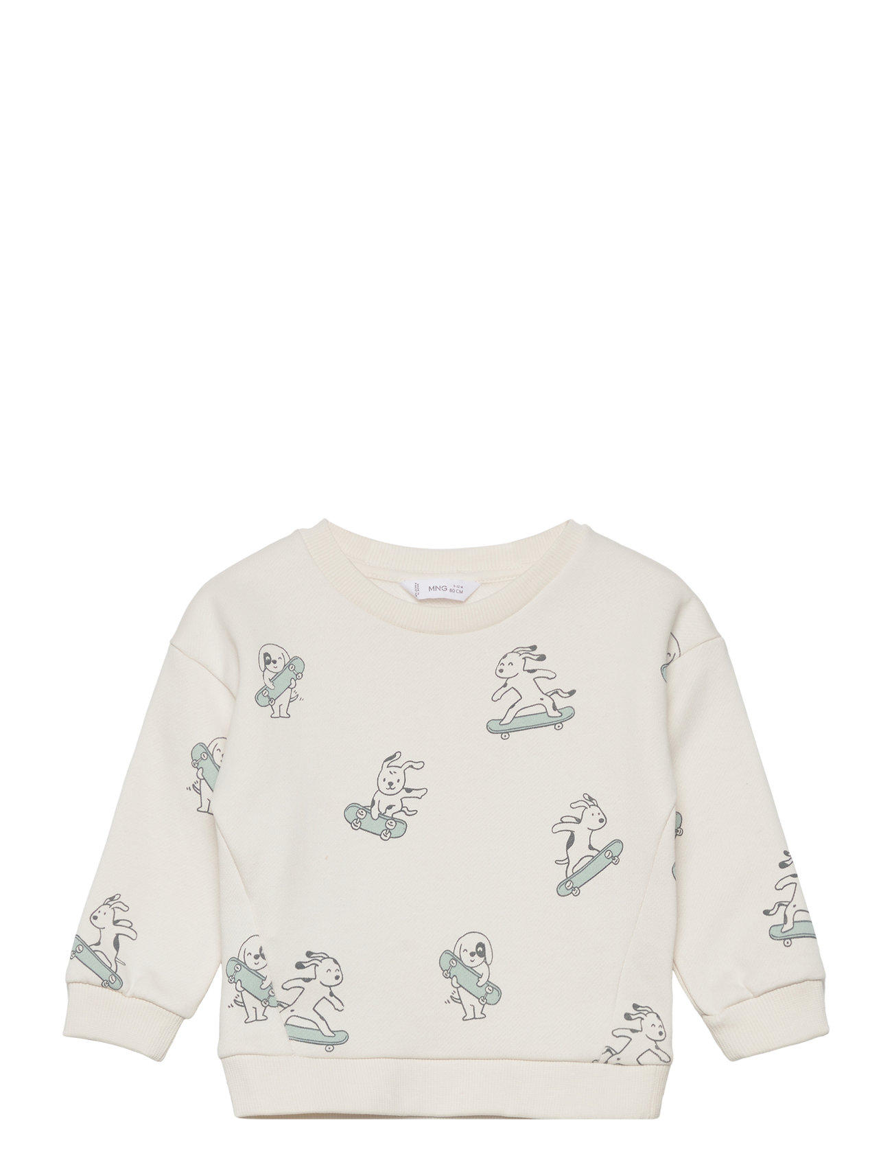 Printed Cotton Sweatshirt White Mango