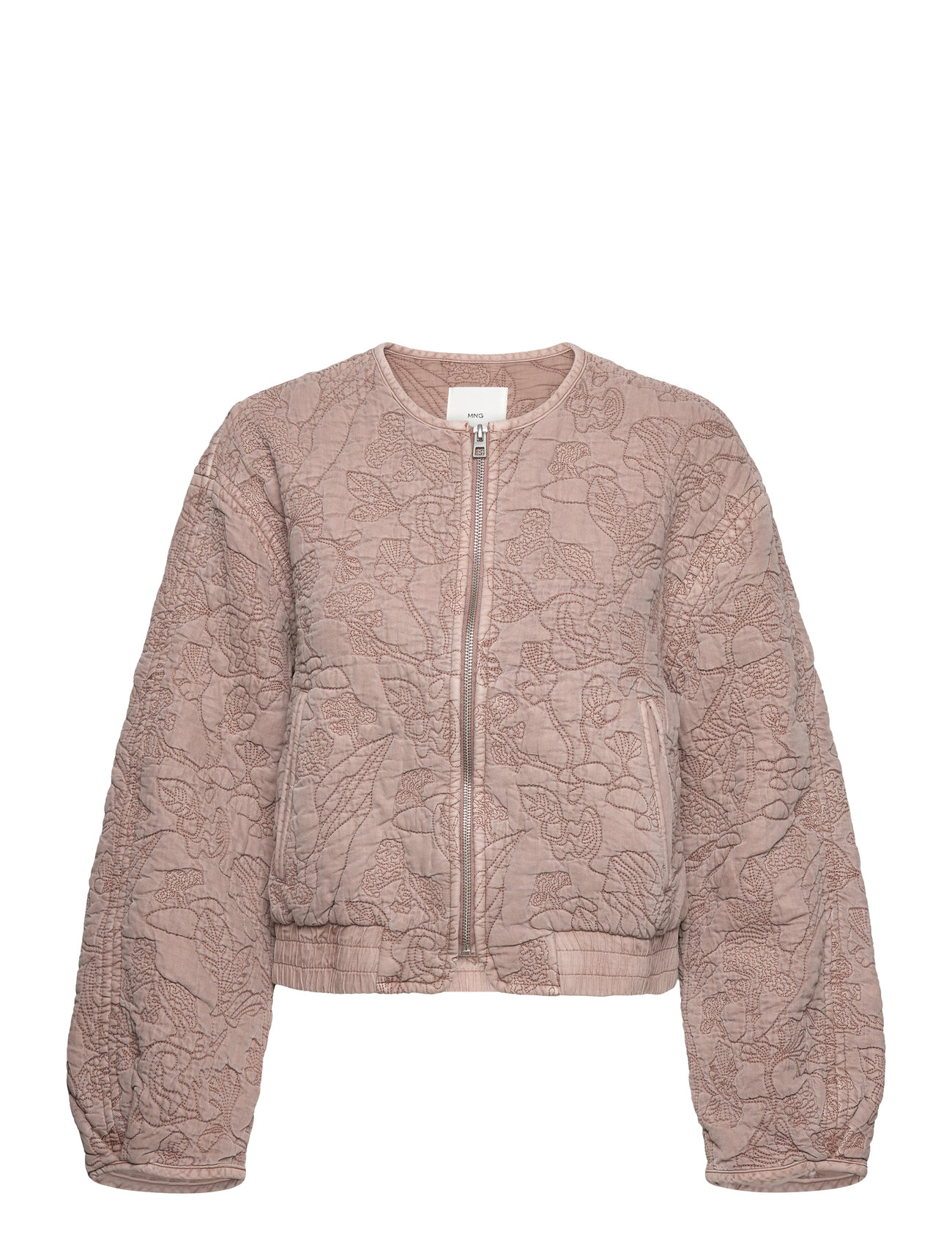 Floral Embroidered Jacket Brown Mango