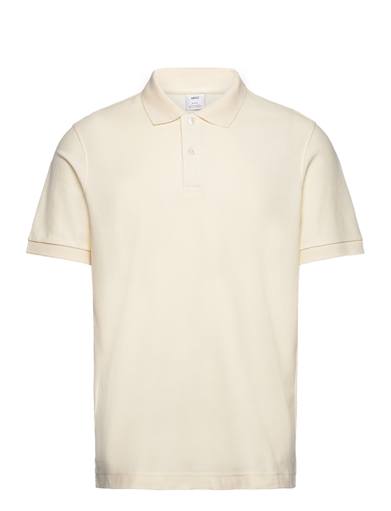 100% Cotton Pique Polo Shirt Cream Mango