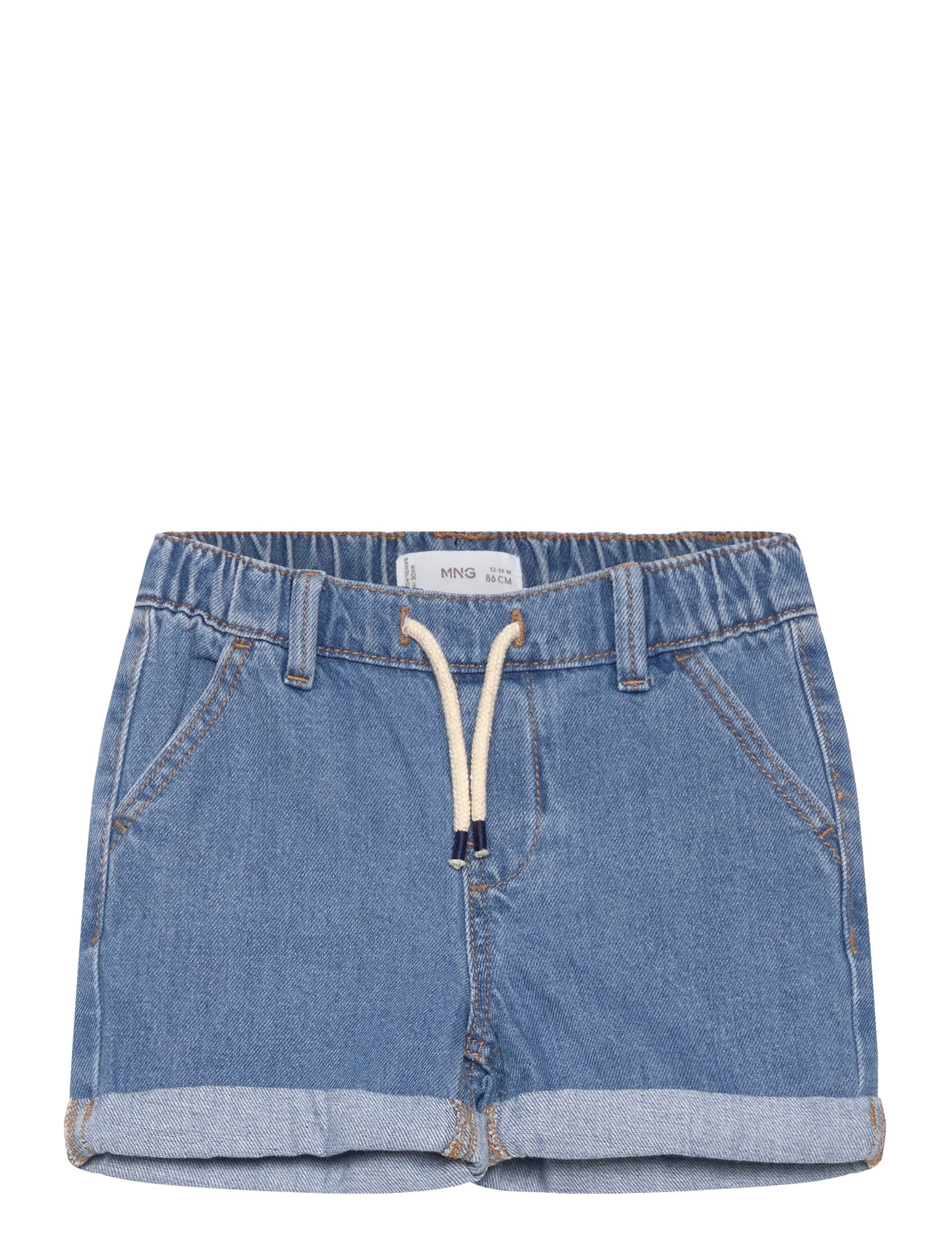 Elastic Waist Denim Bermuda Shorts Blue Mango