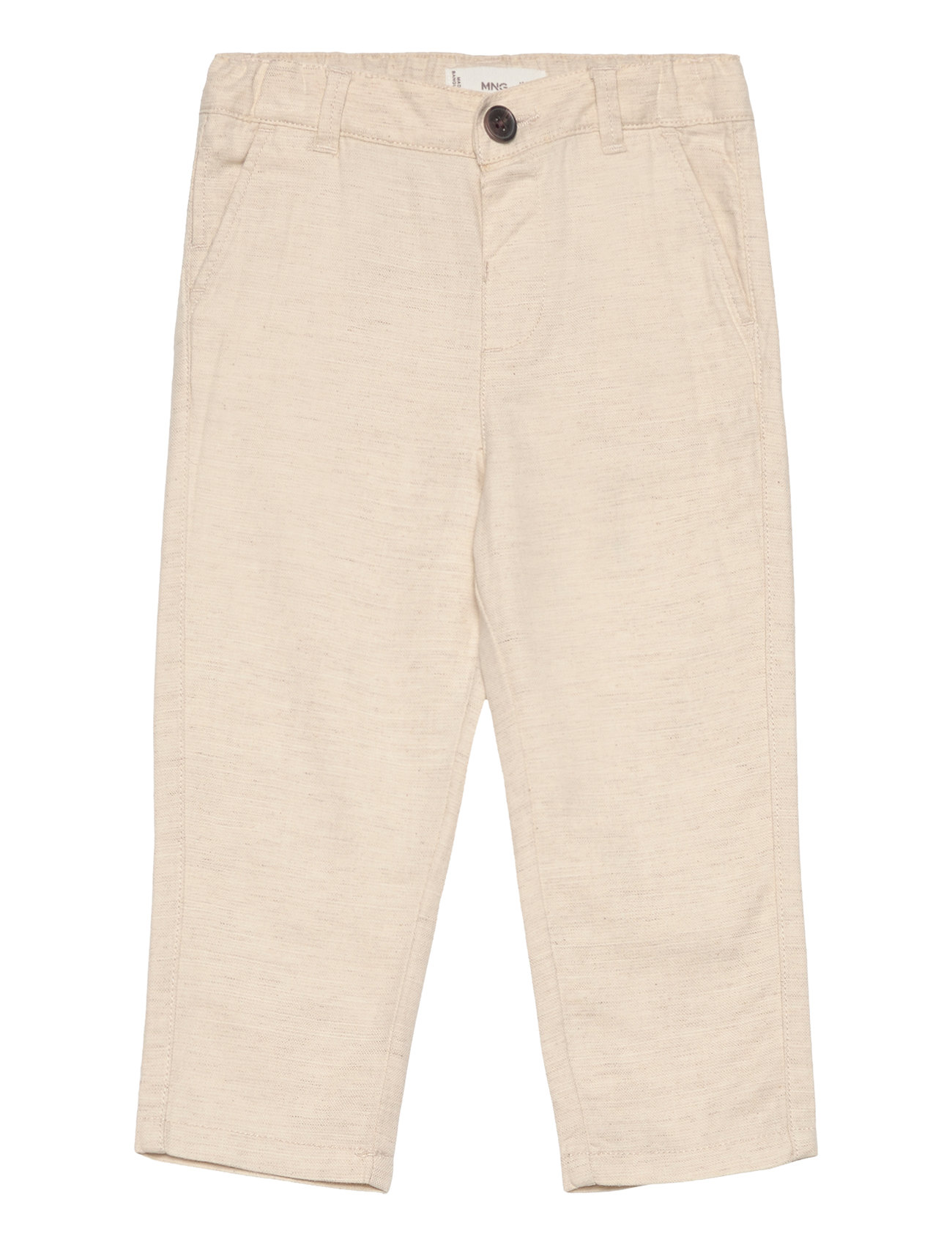 Straight Linen-Blend Trousers Beige Mango