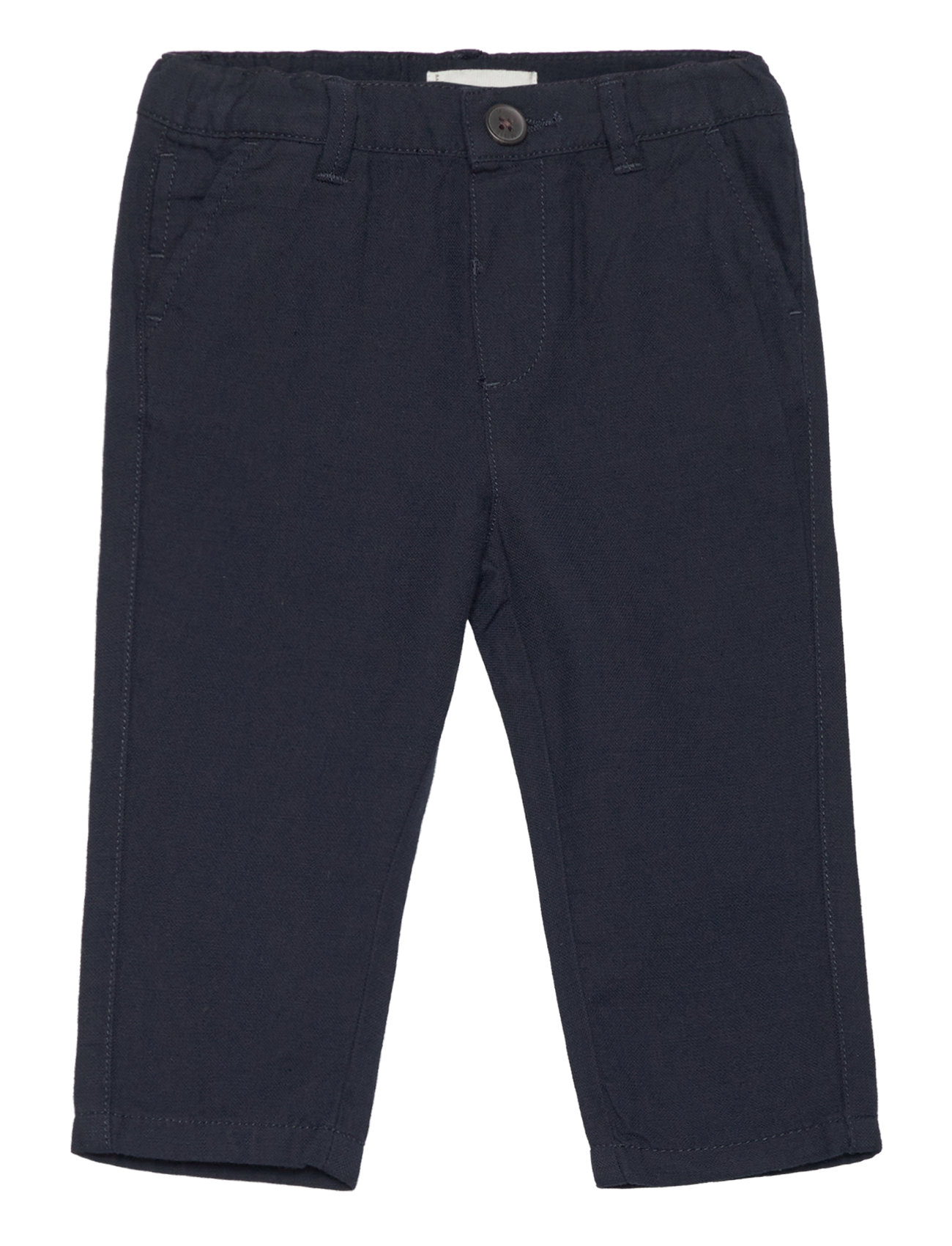 Straight Linen-Blend Trousers Navy Mango
