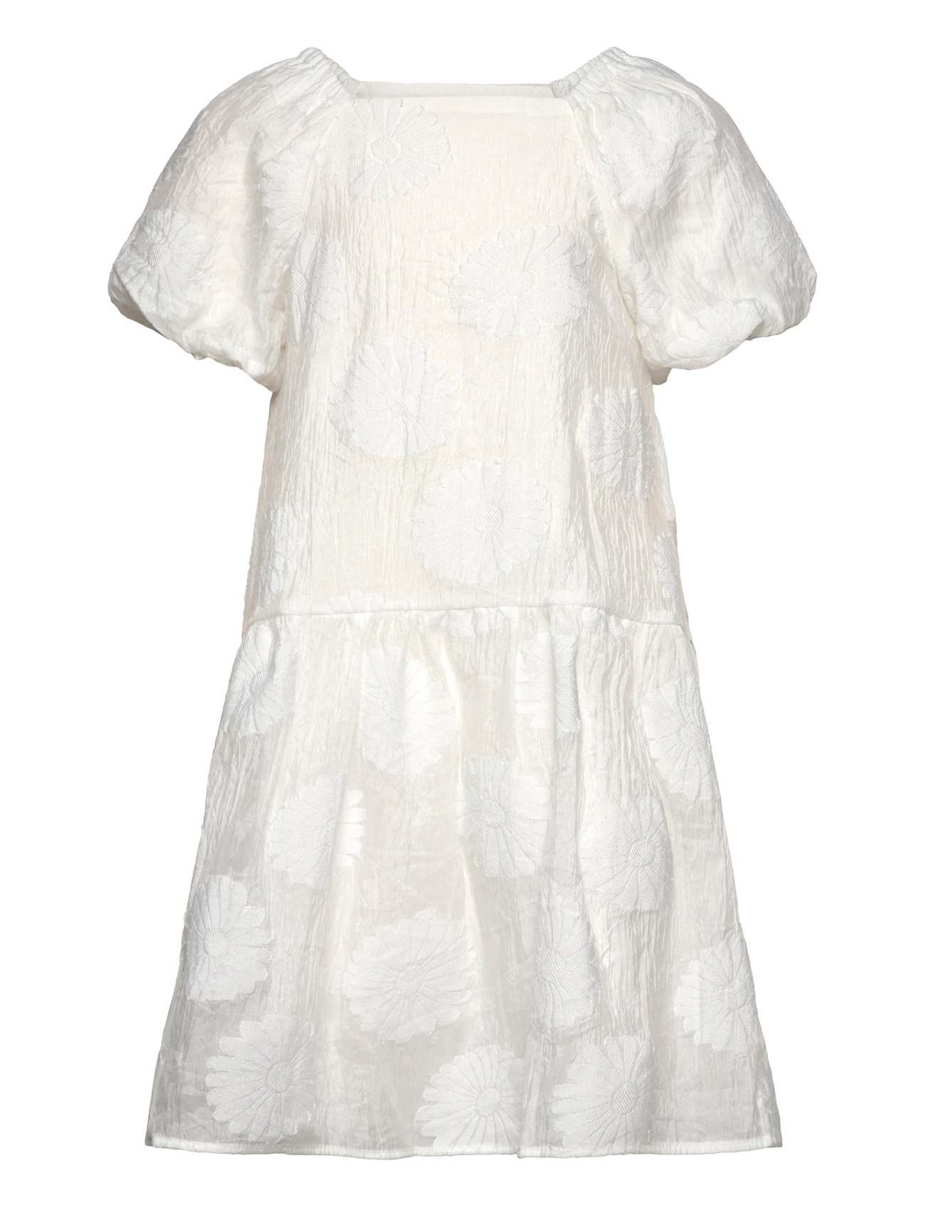 Floral Embroidery Dress Dresses & Skirts Dresses Casual Dresses Short-sleeved Casual Dresses White Mango