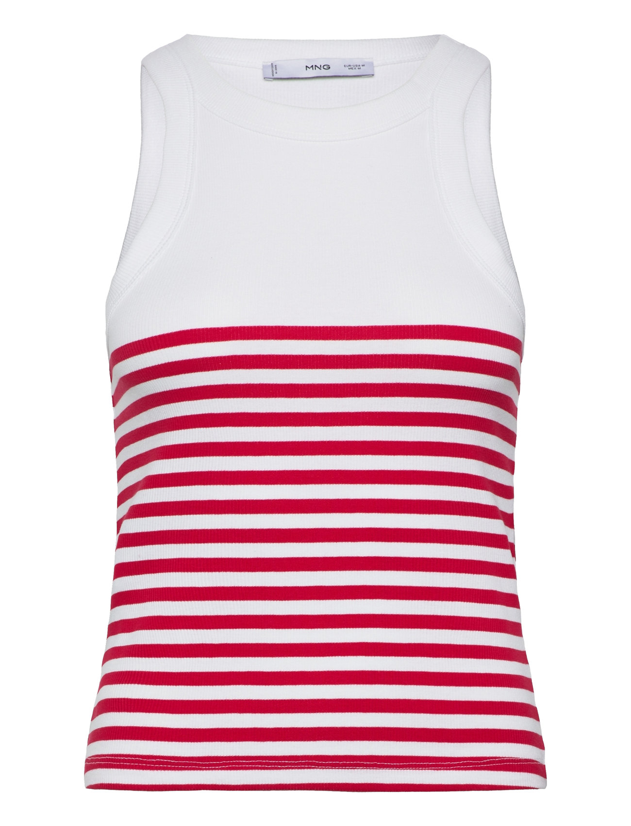 Stripe-Print Top Red Mango