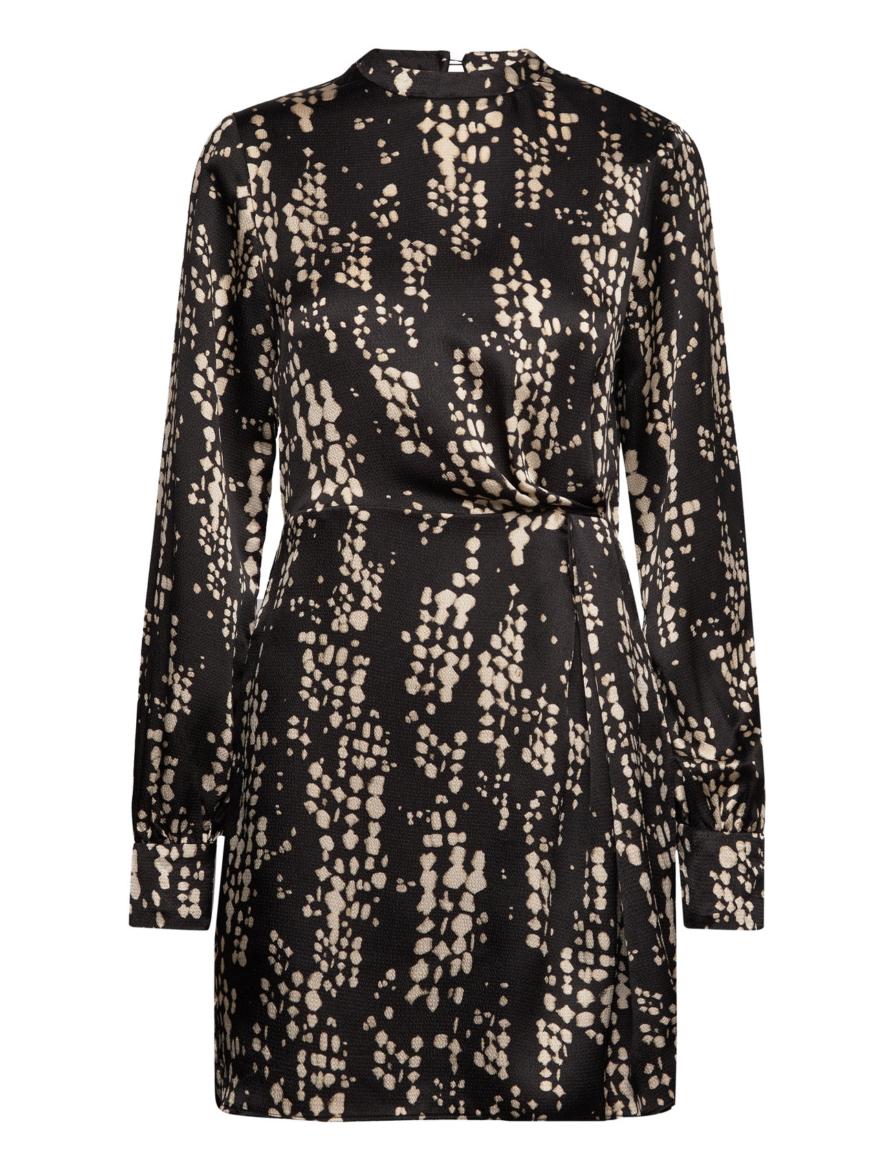 Pleat Printed Dress Kort Kjole Black Mango