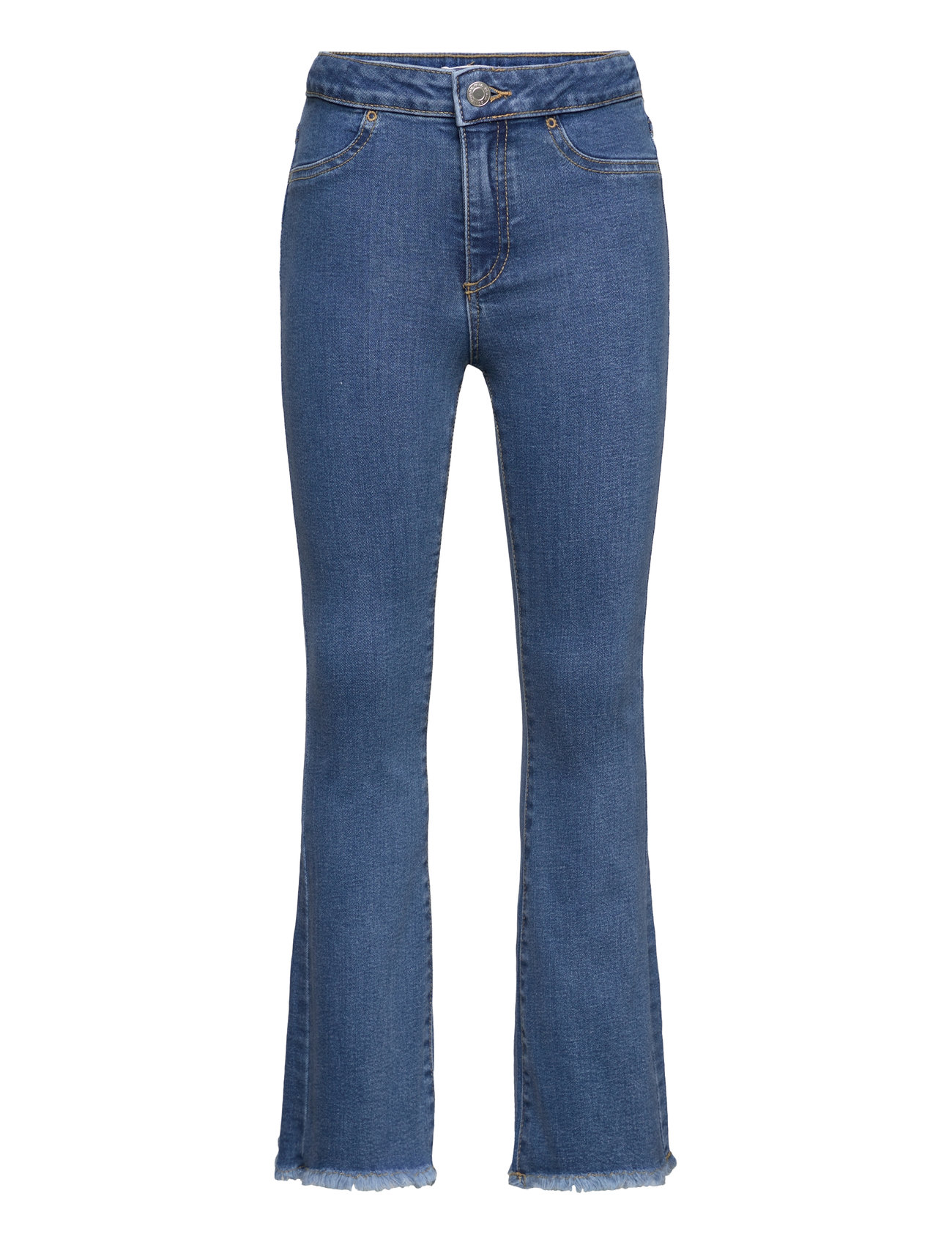Frayed Finish Flare Jeans Blue Mango