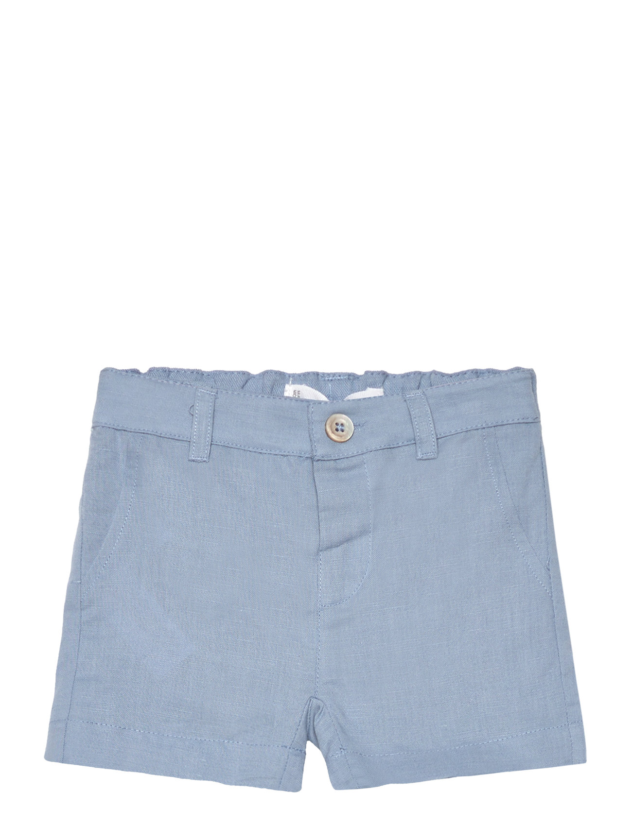 Linen-Blend Bermuda Shorts Blue Mango