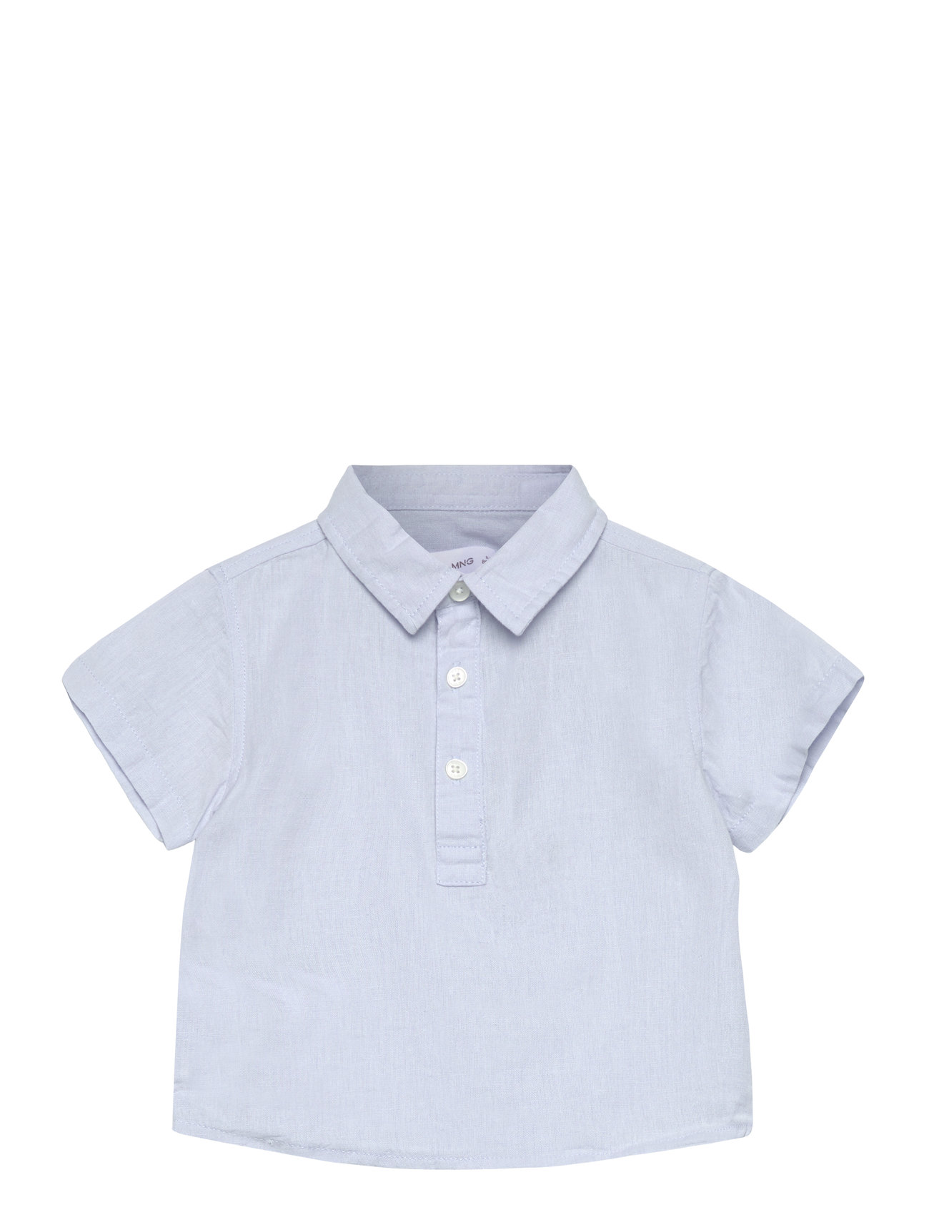 Linen Polo Shirt Blue Mango