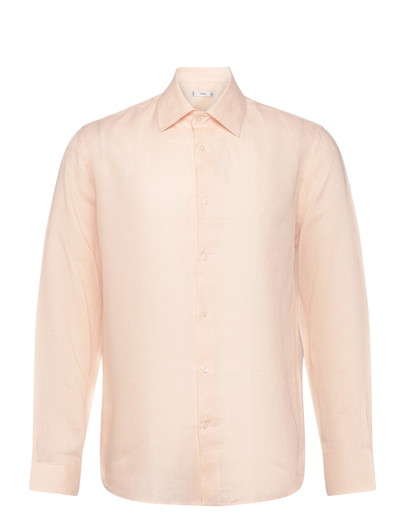 Regular-Fit 100% Linen Shirt Orange Mango