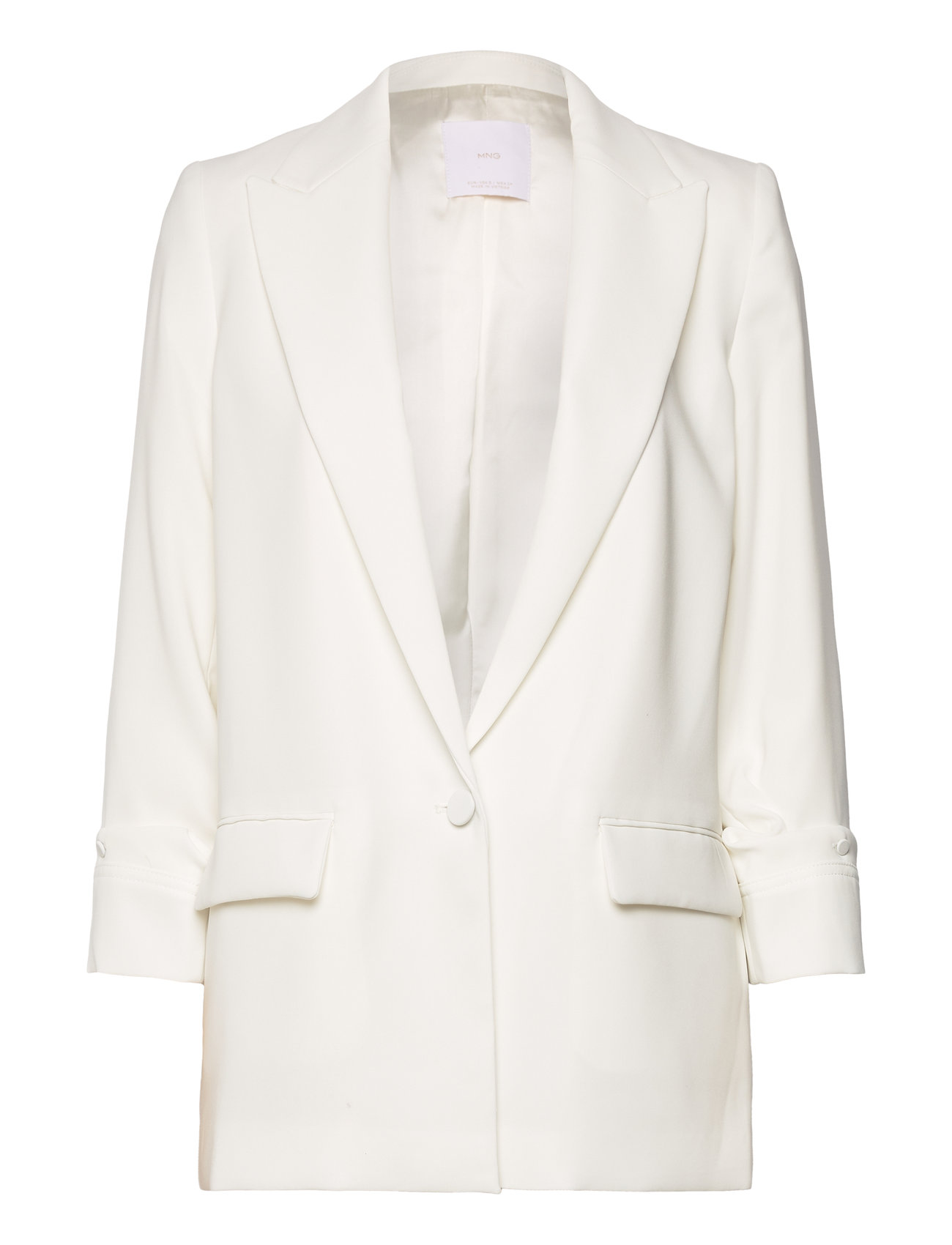 Tailored Jacket With Turn-Down Sleeves Blazers Single Breasted Blazers Beige Mango