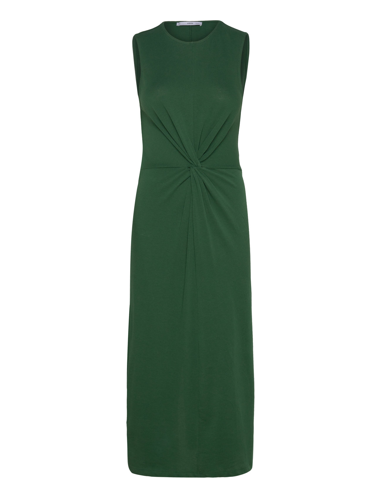 Midi-Dress With Draped Detail Knelang Kjole Green Mango