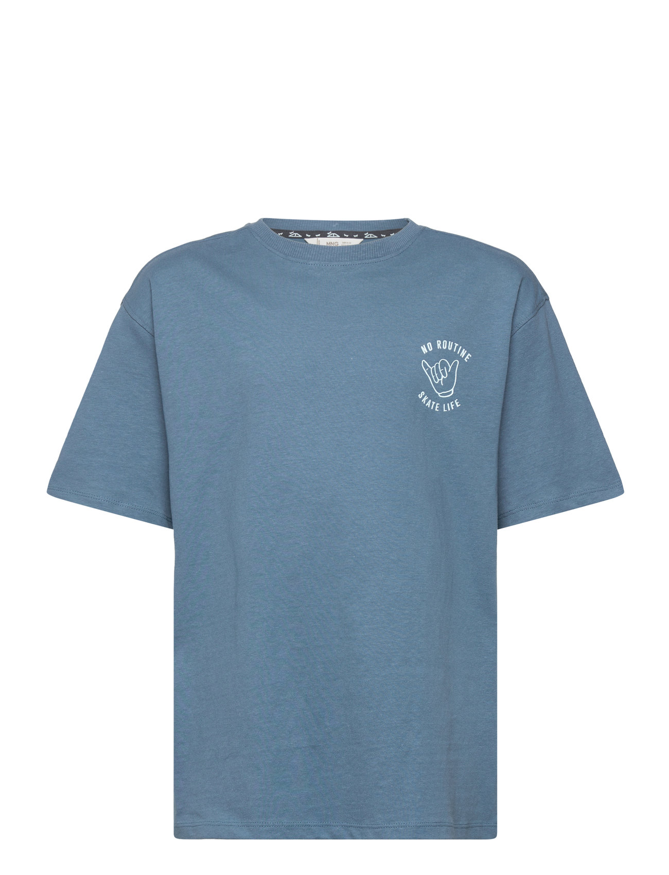 Printed Cotton-Blend T-Shirt Blue Mango 172359