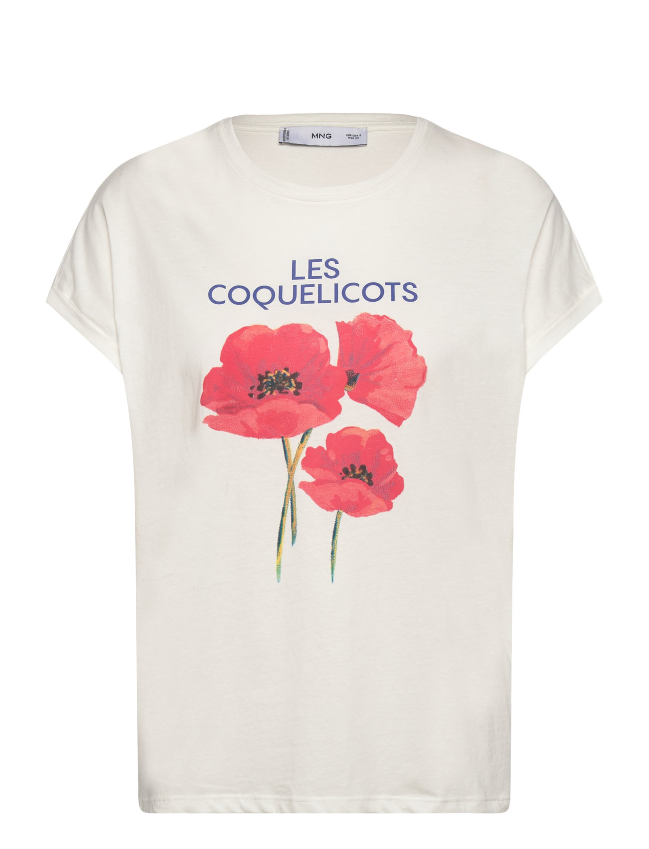 Printed Cotton-Blend T-Shirt White Mango 172346