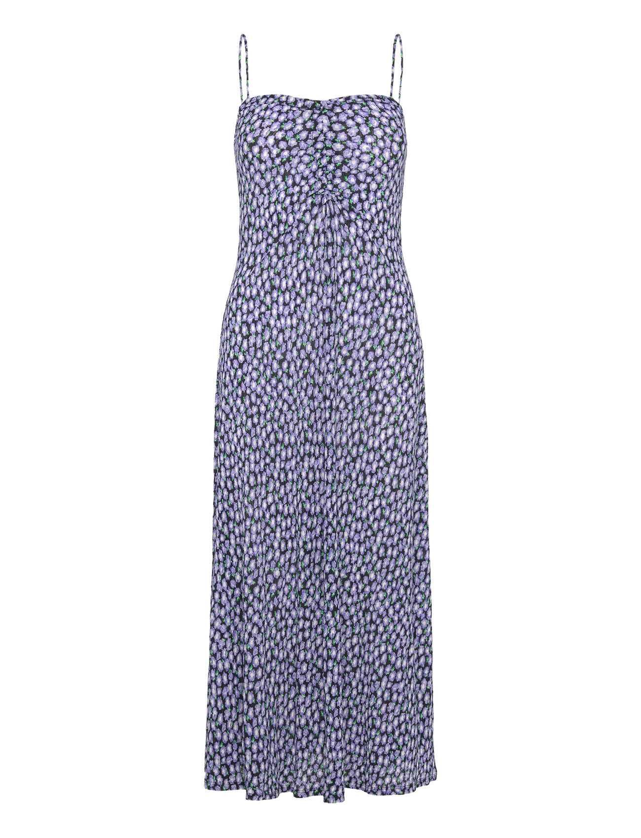 Long Printed Dress Knelang Kjole Black Mango