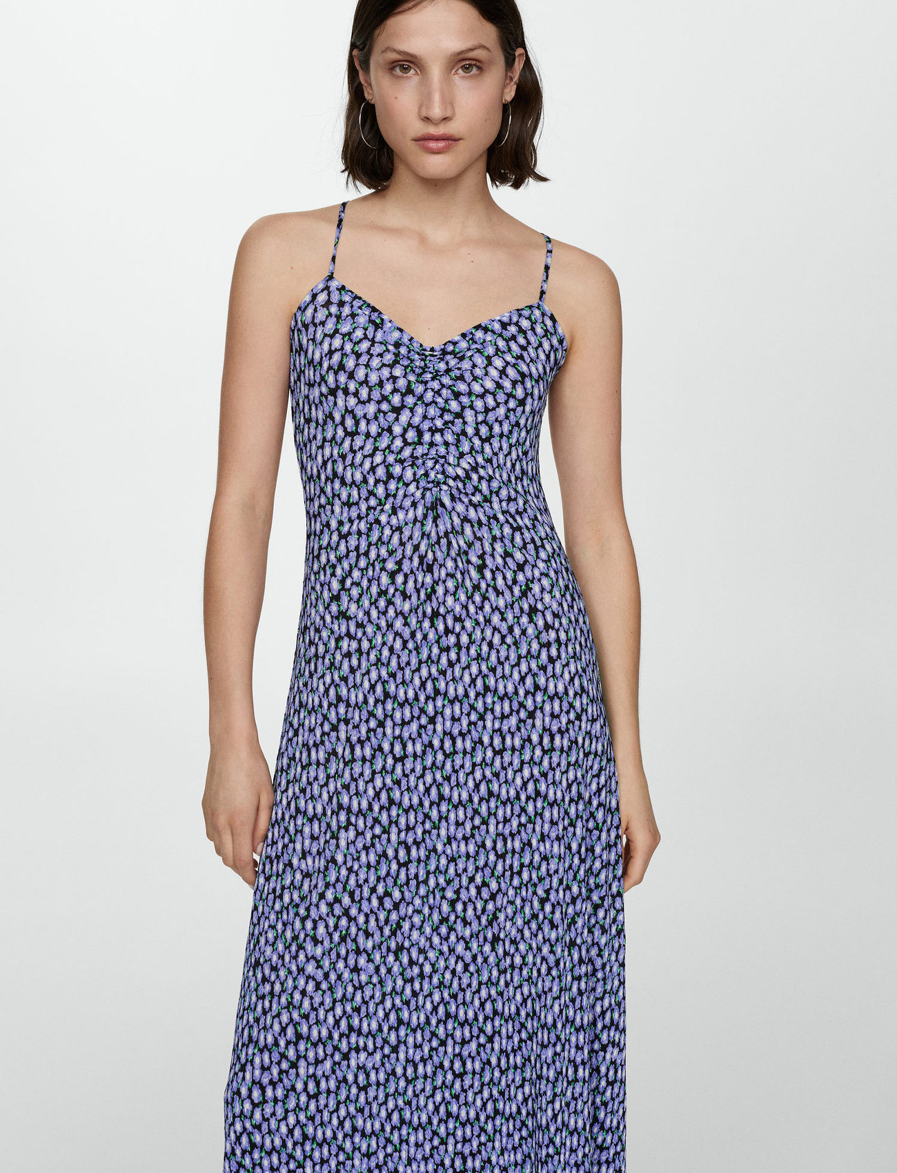 Mango Long Printed Dress, XS, Black, Kjoler > Knælange Og Midi, Dame