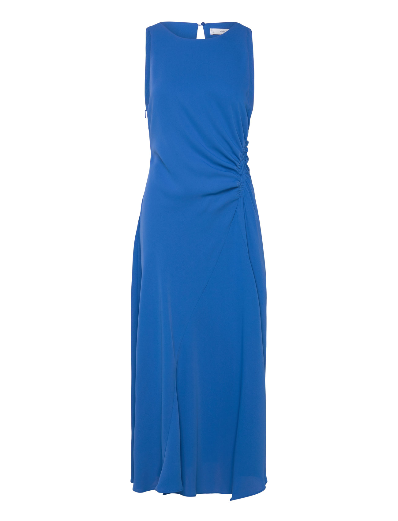 Midi-Dress With Draped Detail Knelang Kjole Blue Mango